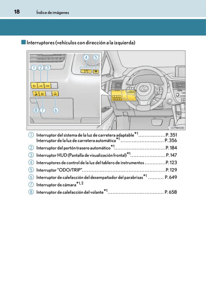 2017-2019 Lexus RX 450h/RX 450hL Bedienungsanleitung | Spanisch