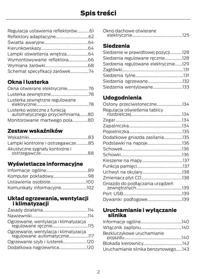 2012-2013 Ford Mondeo Owner's Manual | Polish