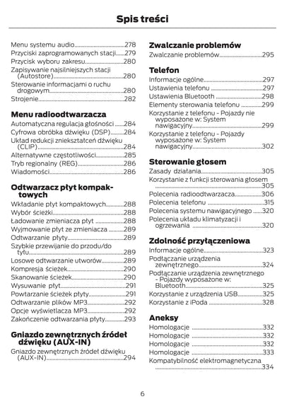 2012-2013 Ford Mondeo Owner's Manual | Polish