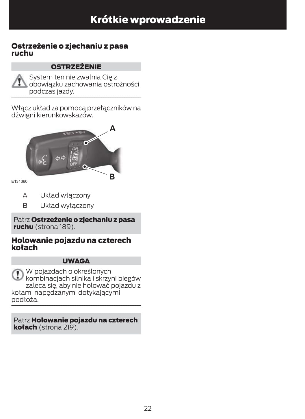 2012-2013 Ford Mondeo Owner's Manual | Polish