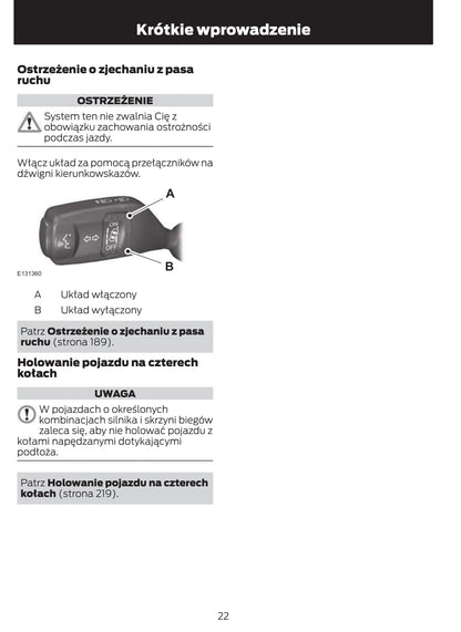 2012-2013 Ford Mondeo Owner's Manual | Polish