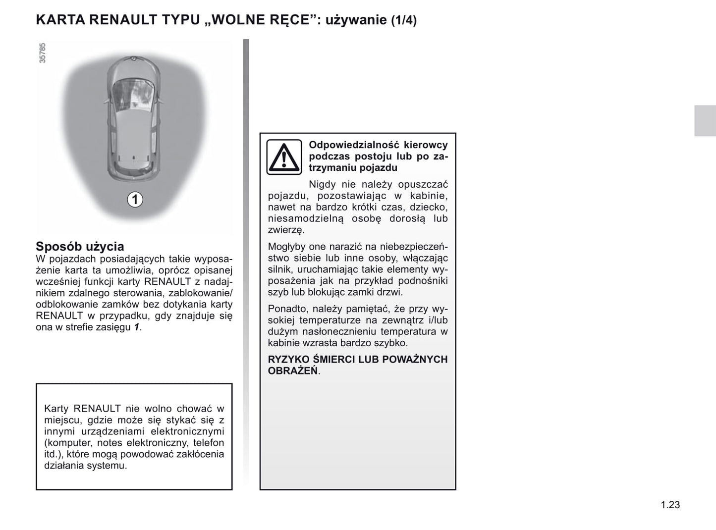 2018-2019 Renault Zoe Owner's Manual | Polish