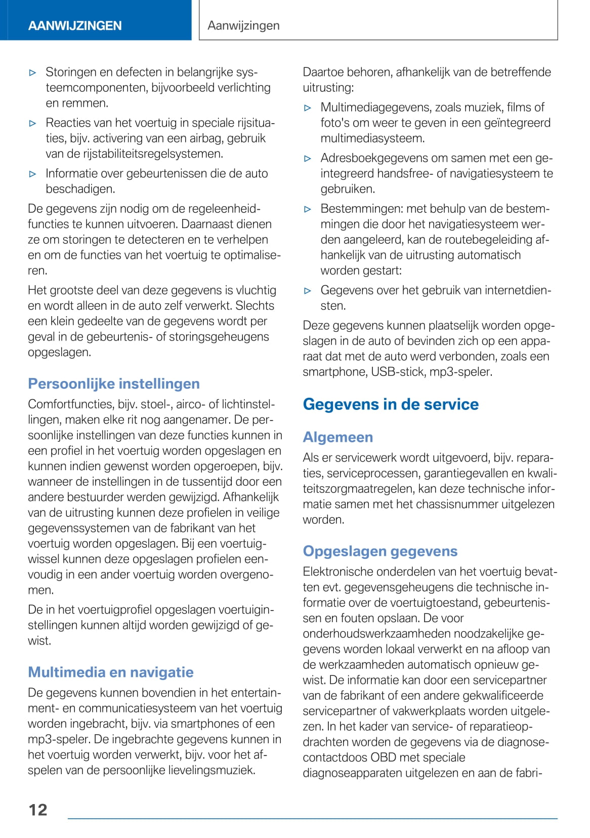 2020-2021 BMW X4 Owner's Manual | Dutch