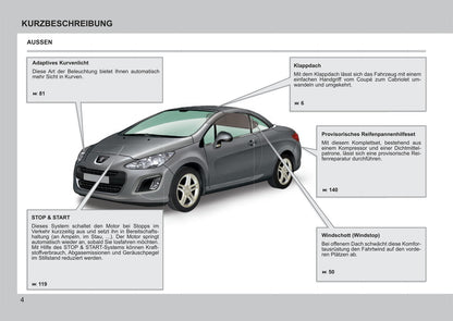 2011-2013 Peugeot 308 CC Bedienungsanleitung | Deutsch