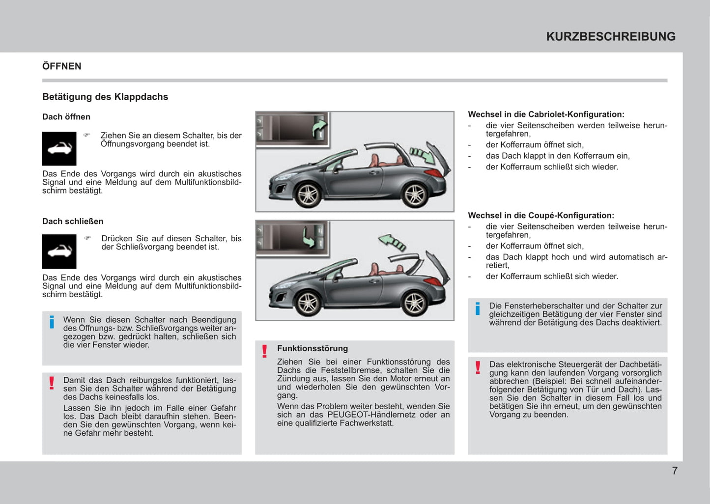 2011-2013 Peugeot 308 CC Bedienungsanleitung | Deutsch