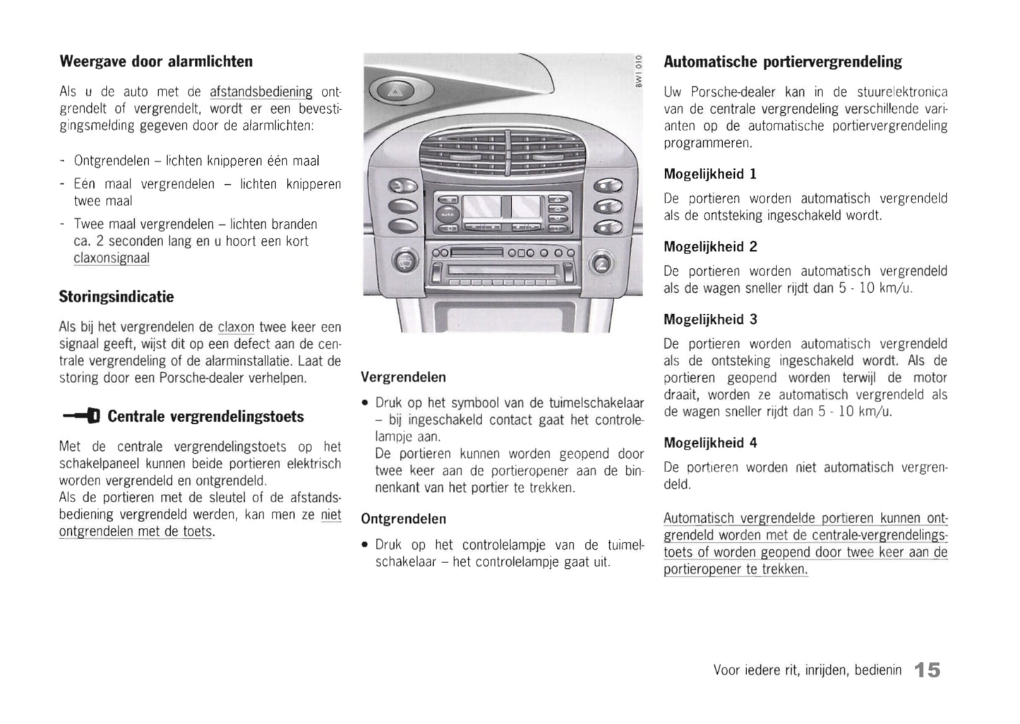 1997-2001 Porsche 911 Bedienungsanleitung | Niederländisch