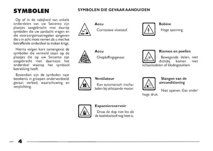 1999-2000 Fiat Seicento Owner's Manual | Dutch