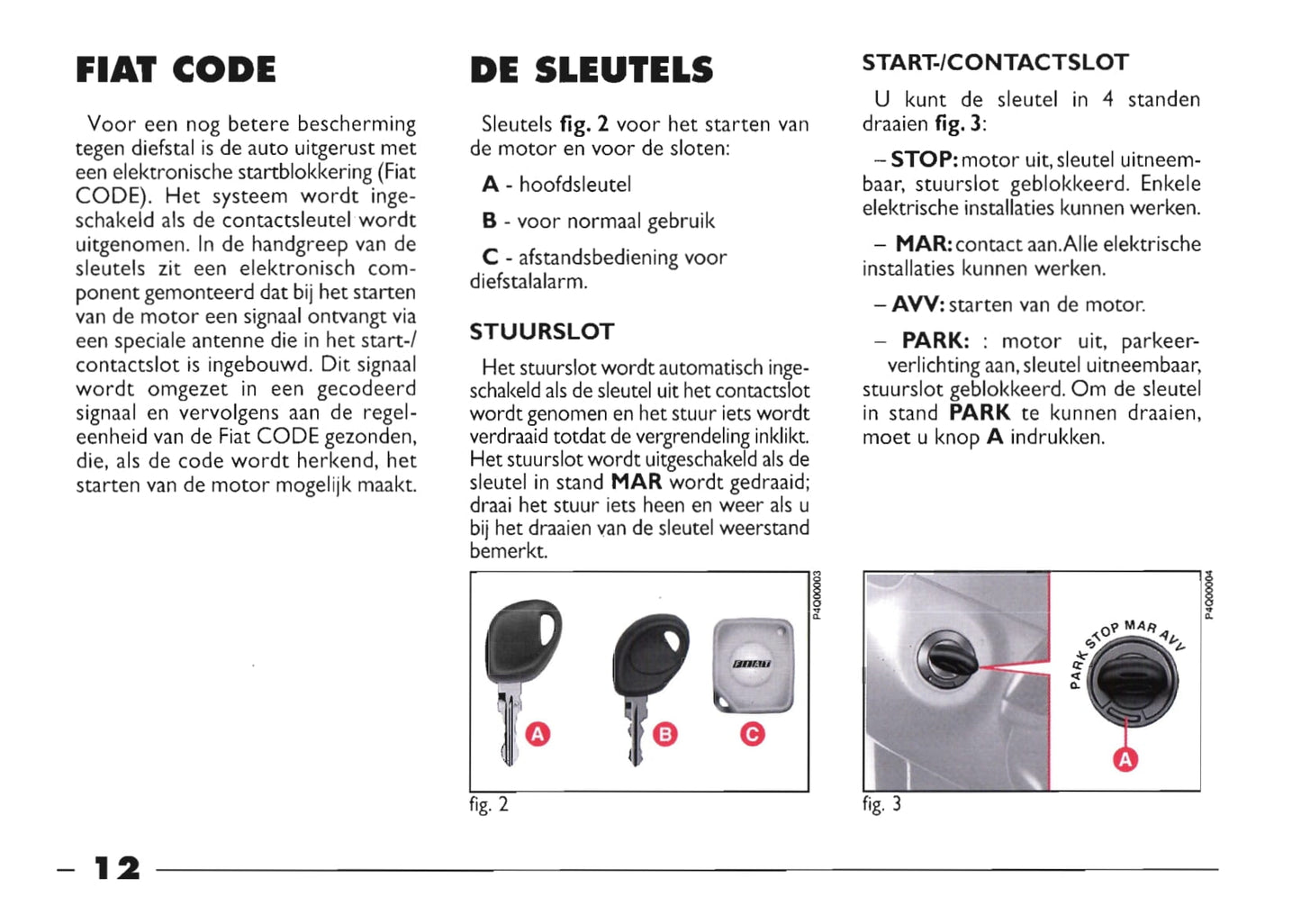 1999-2000 Fiat Seicento Owner's Manual | Dutch