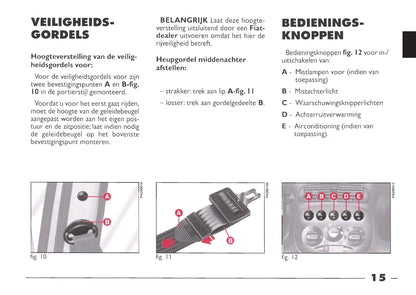 1999-2000 Fiat Seicento Owner's Manual | Dutch