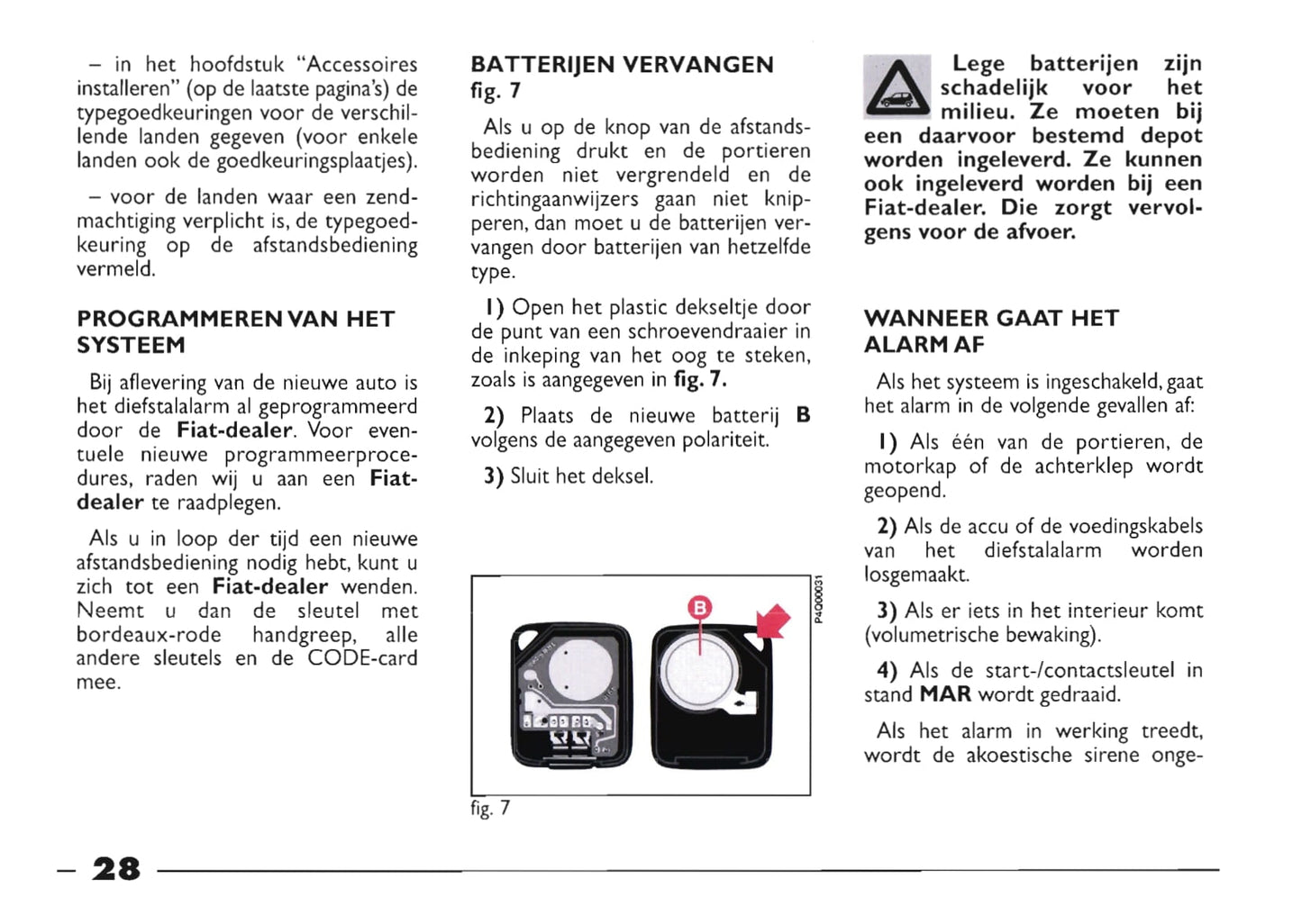 1999-2000 Fiat Seicento Owner's Manual | Dutch