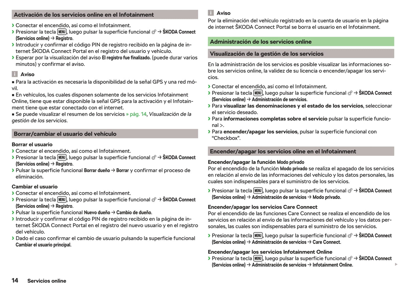 2019-2020 Skoda Fabia Owner's Manual | Spanish