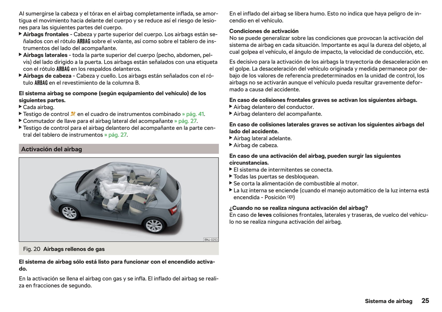 2019-2020 Skoda Fabia Owner's Manual | Spanish