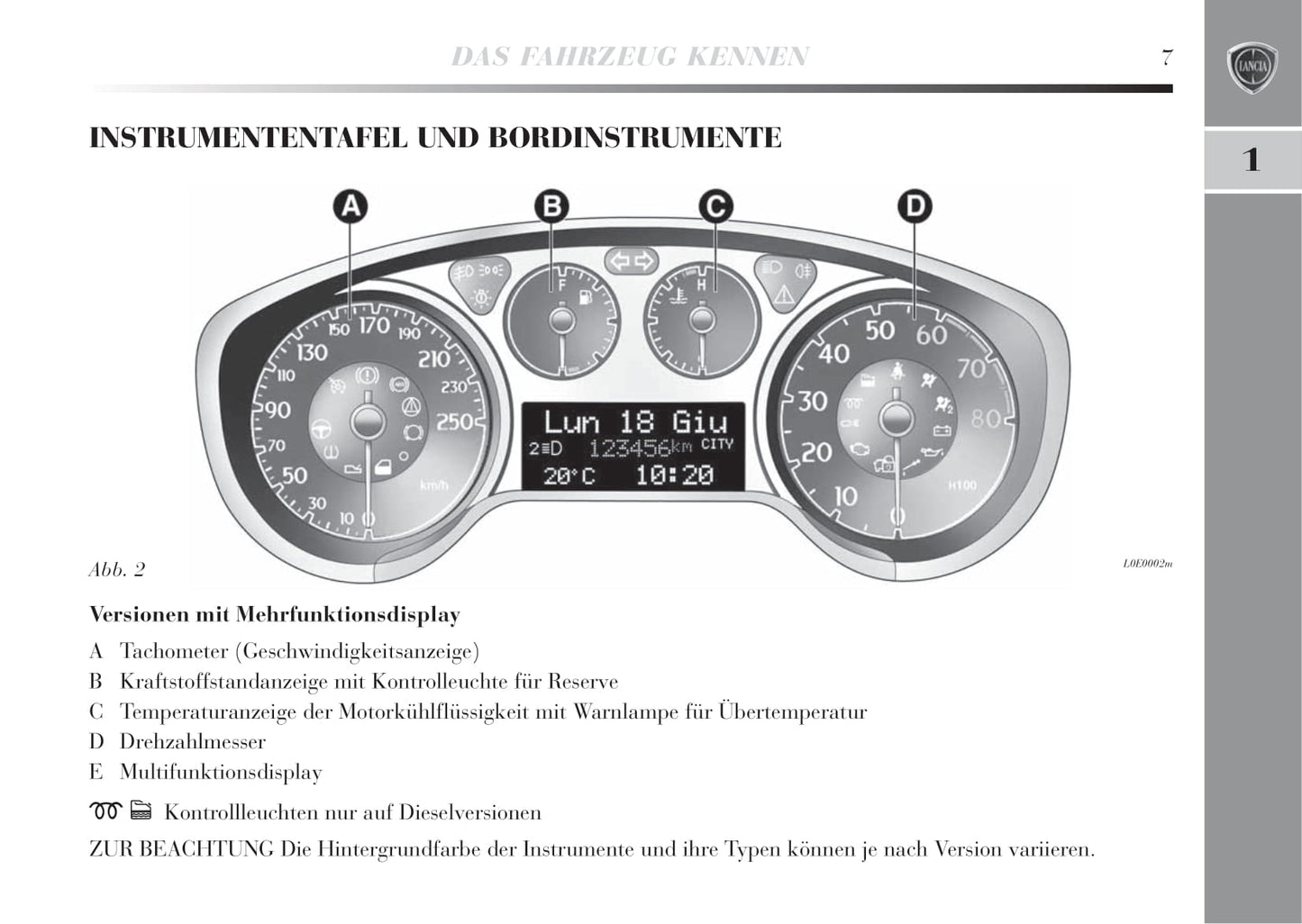 2008-2011 Lancia Delta Manuel du propriétaire | Allemand