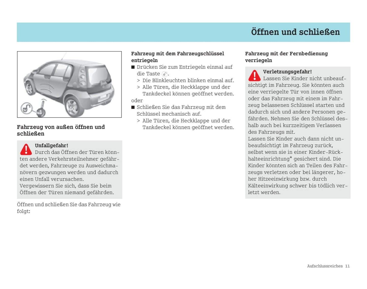 2003-2006 Smart Forfour Owner's Manual | German