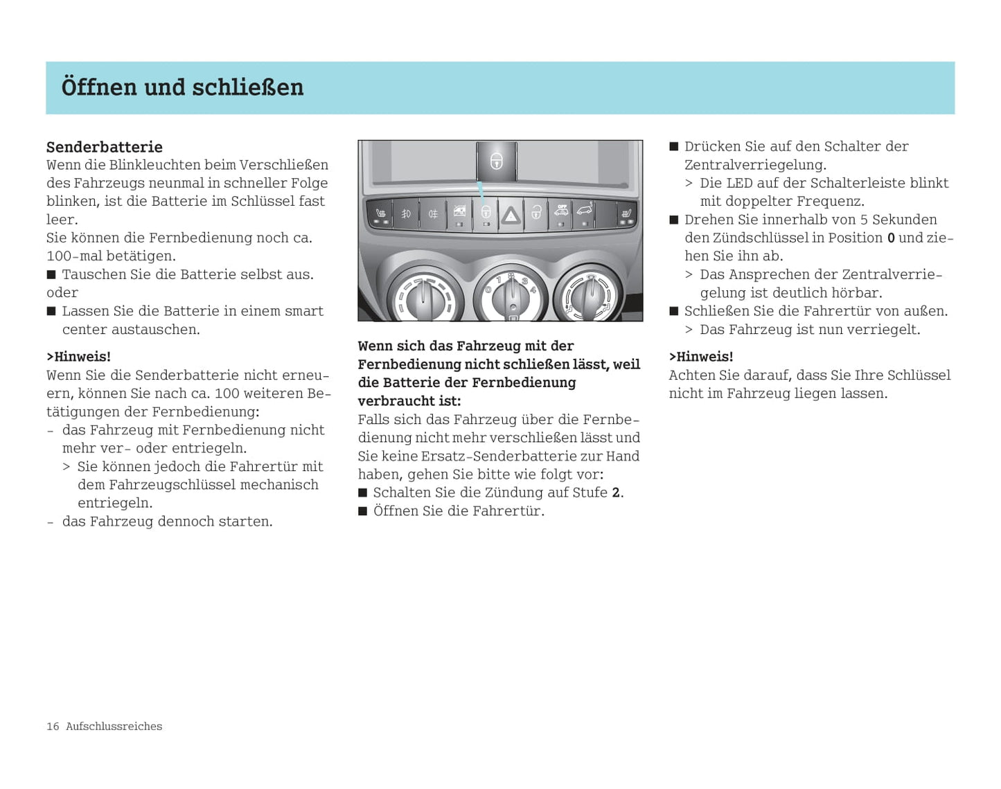 2003-2006 Smart Forfour Owner's Manual | German