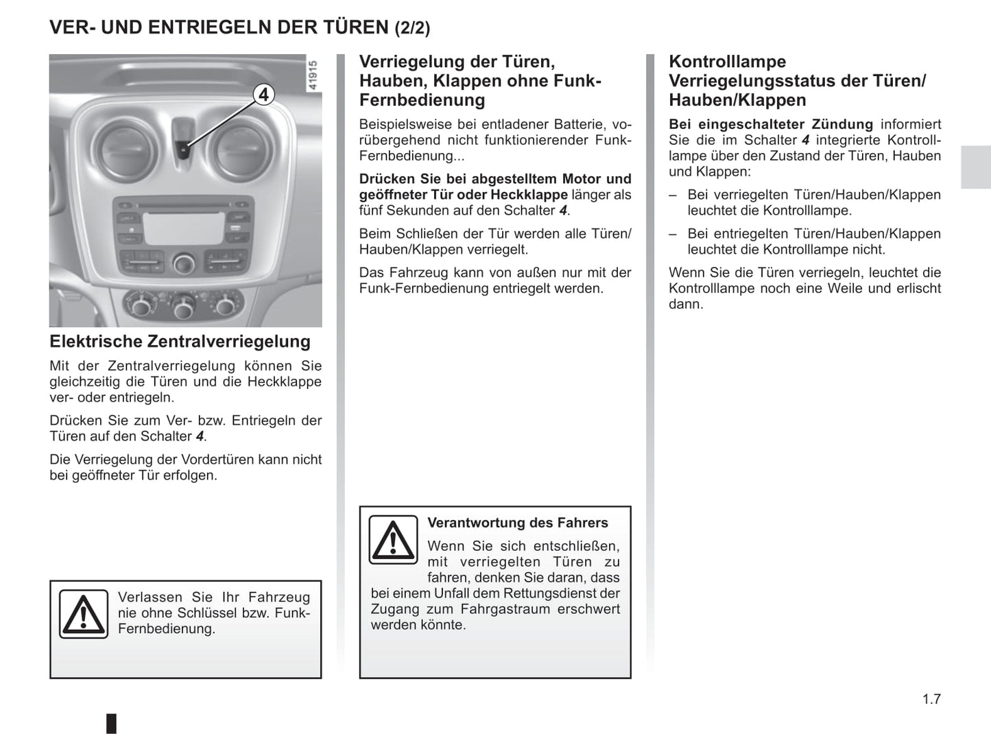 2016-2020 Dacia Logan/Logan MCV Owner's Manual | German