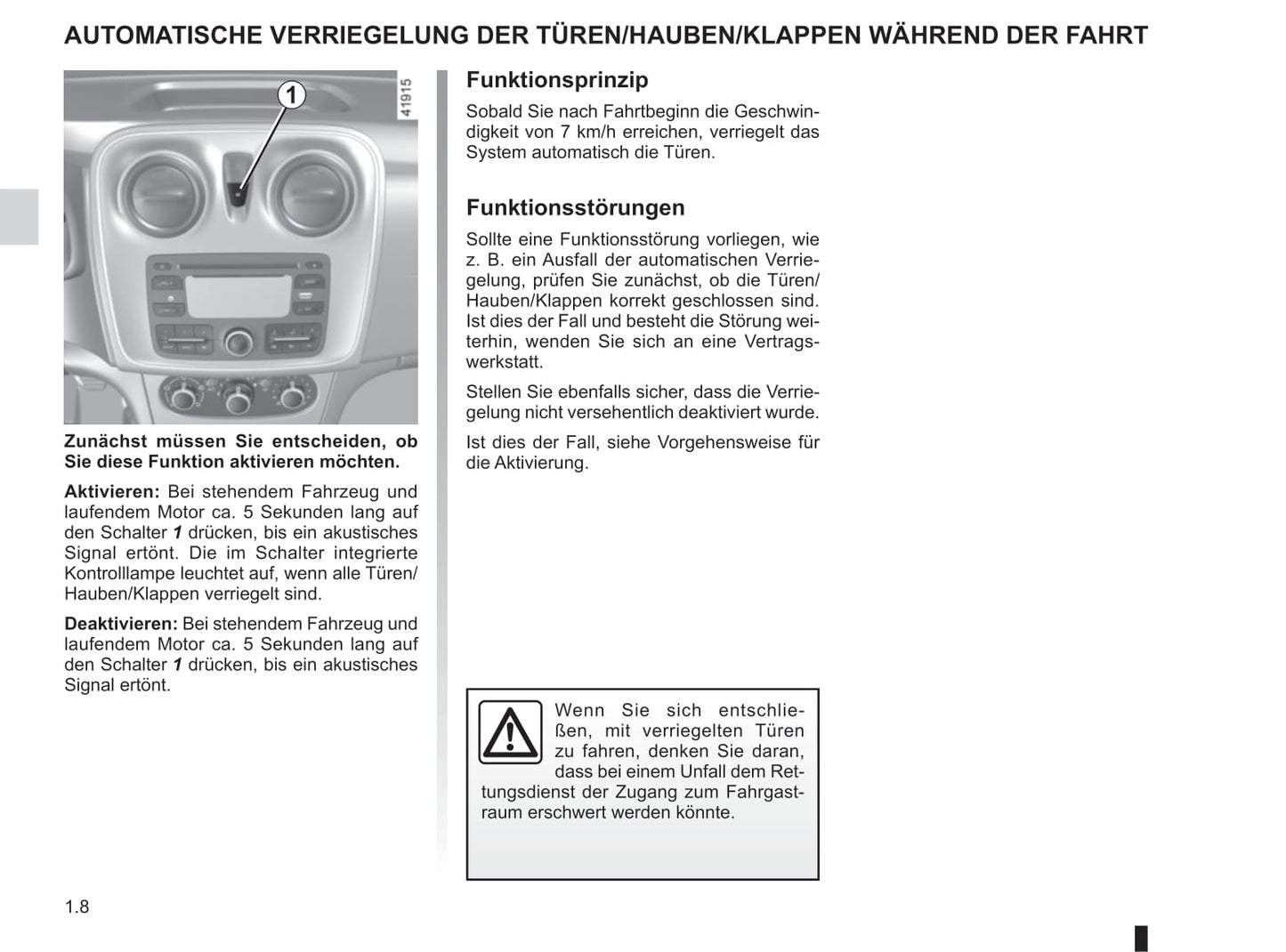 2016-2020 Dacia Logan/Logan MCV Owner's Manual | German