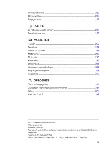 2020-2021 BMW Z4 Owner's Manual | Dutch