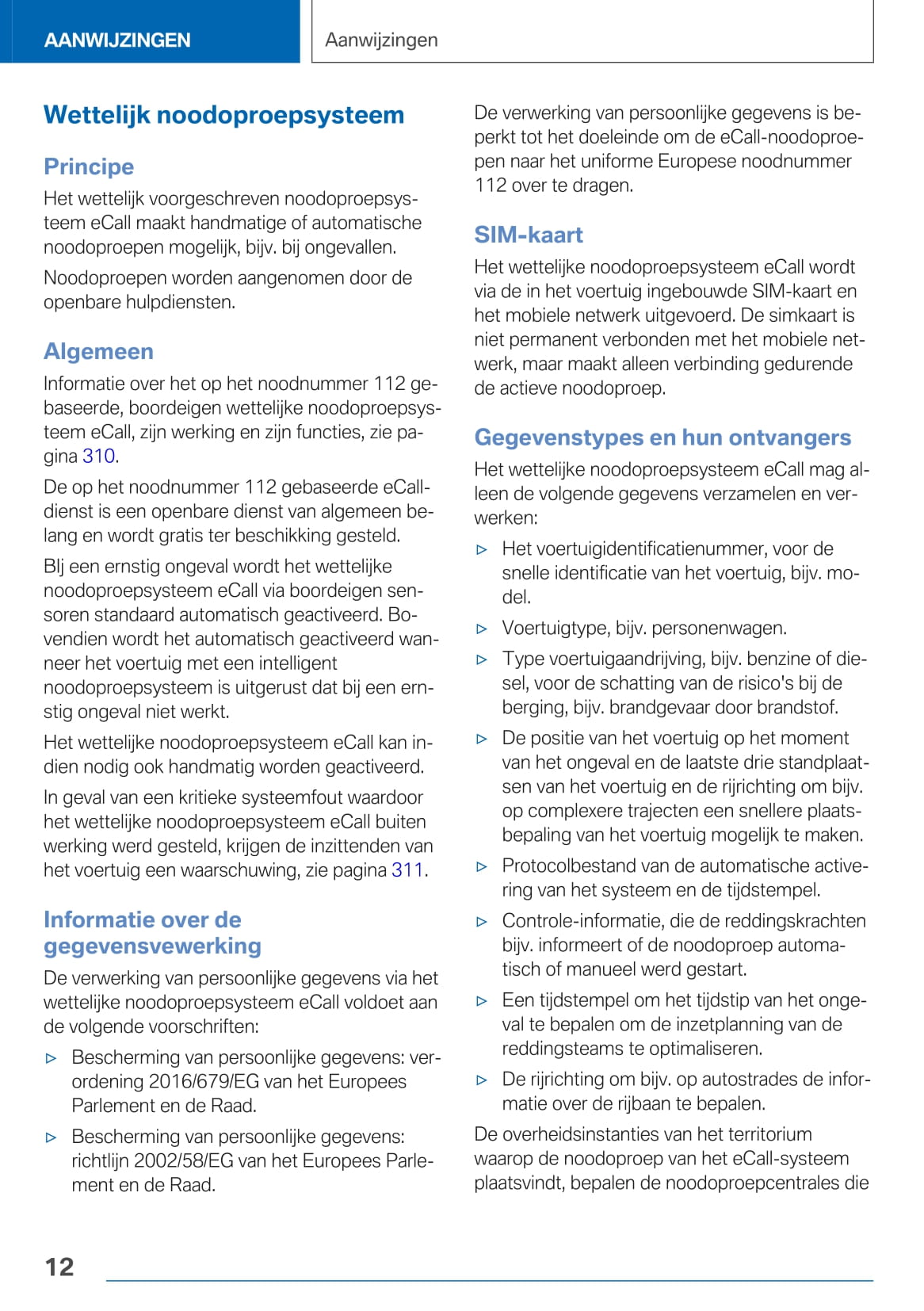 2020-2021 BMW Z4 Owner's Manual | Dutch