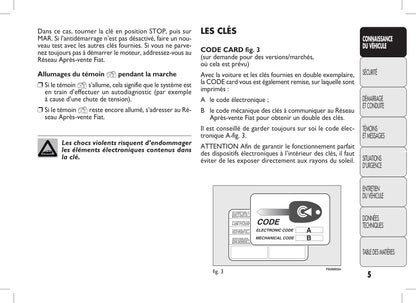 2010-2011 Fiat Punto/Punto Evo Owner's Manual | French