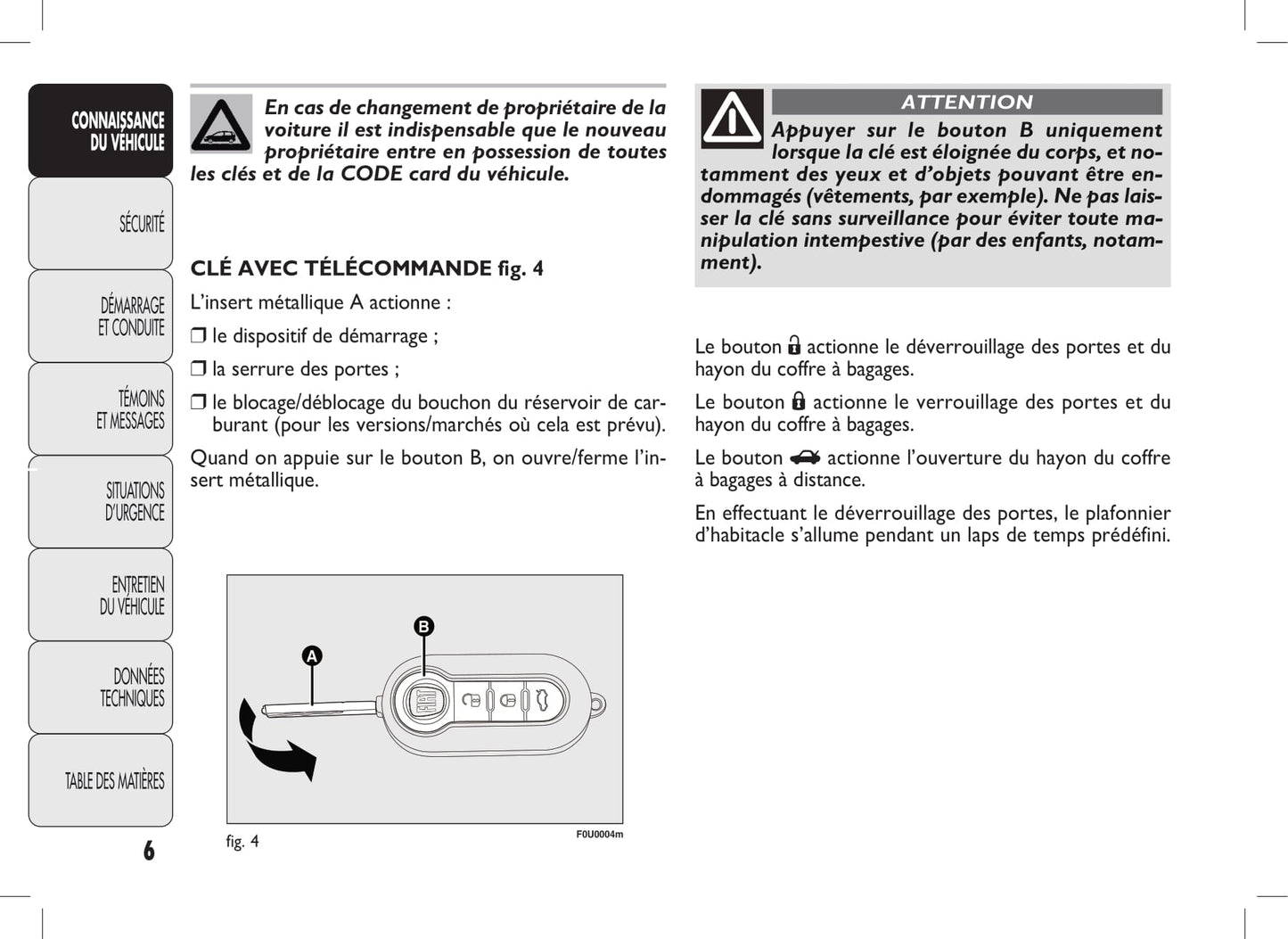 2010-2011 Fiat Punto/Punto Evo Owner's Manual | French