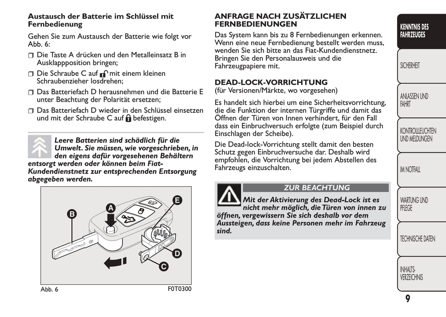 2008-2016 Fiat Qubo Manuel du propriétaire | Allemand