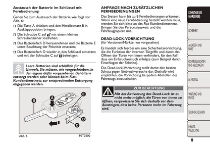 2008-2016 Fiat Qubo Manuel du propriétaire | Allemand