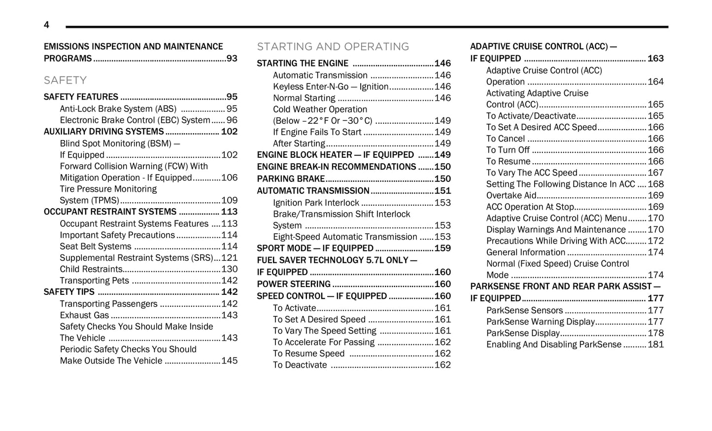 2020 Chrysler 300 Owner's Manual | English