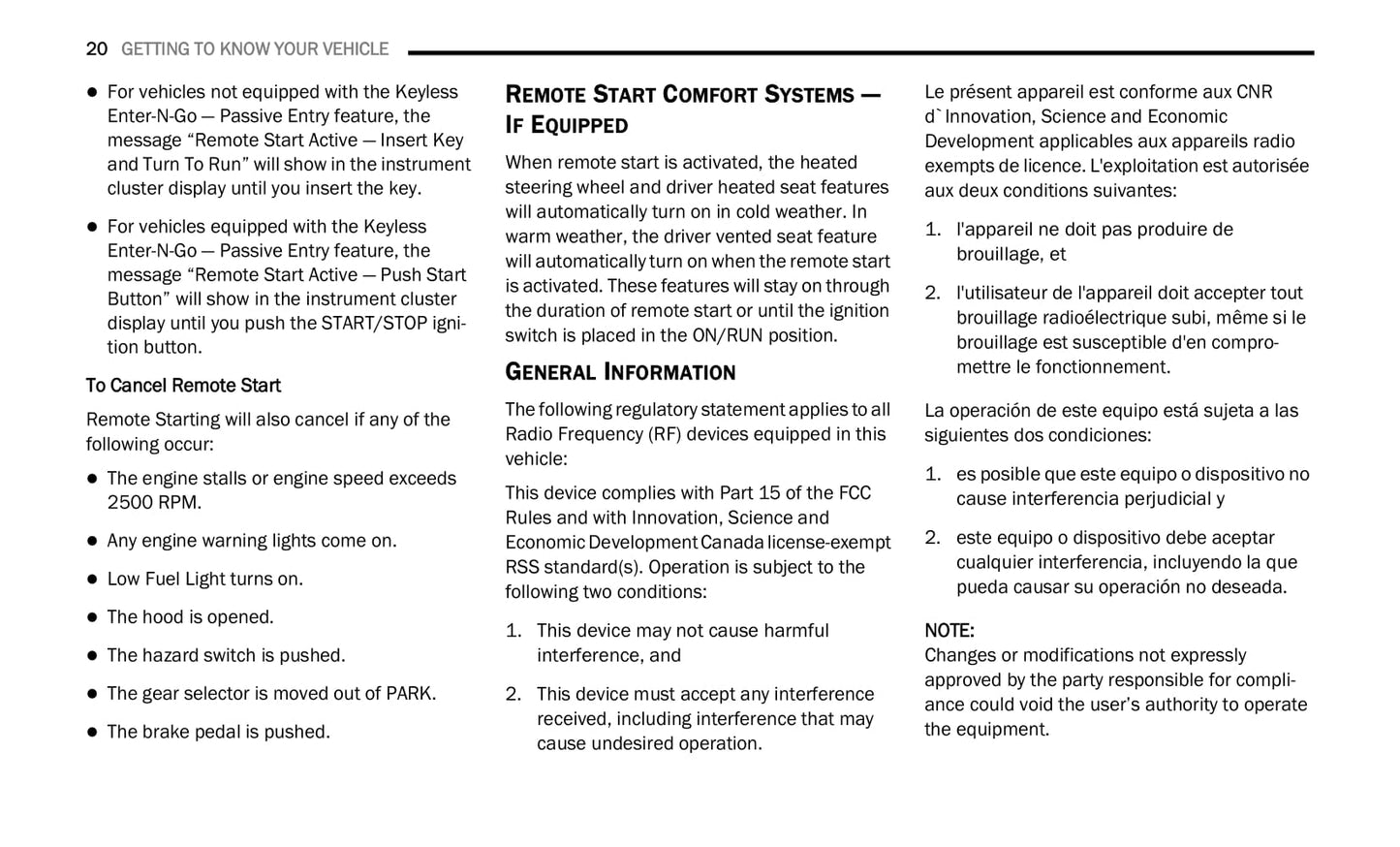 2020 Chrysler 300 Owner's Manual | English