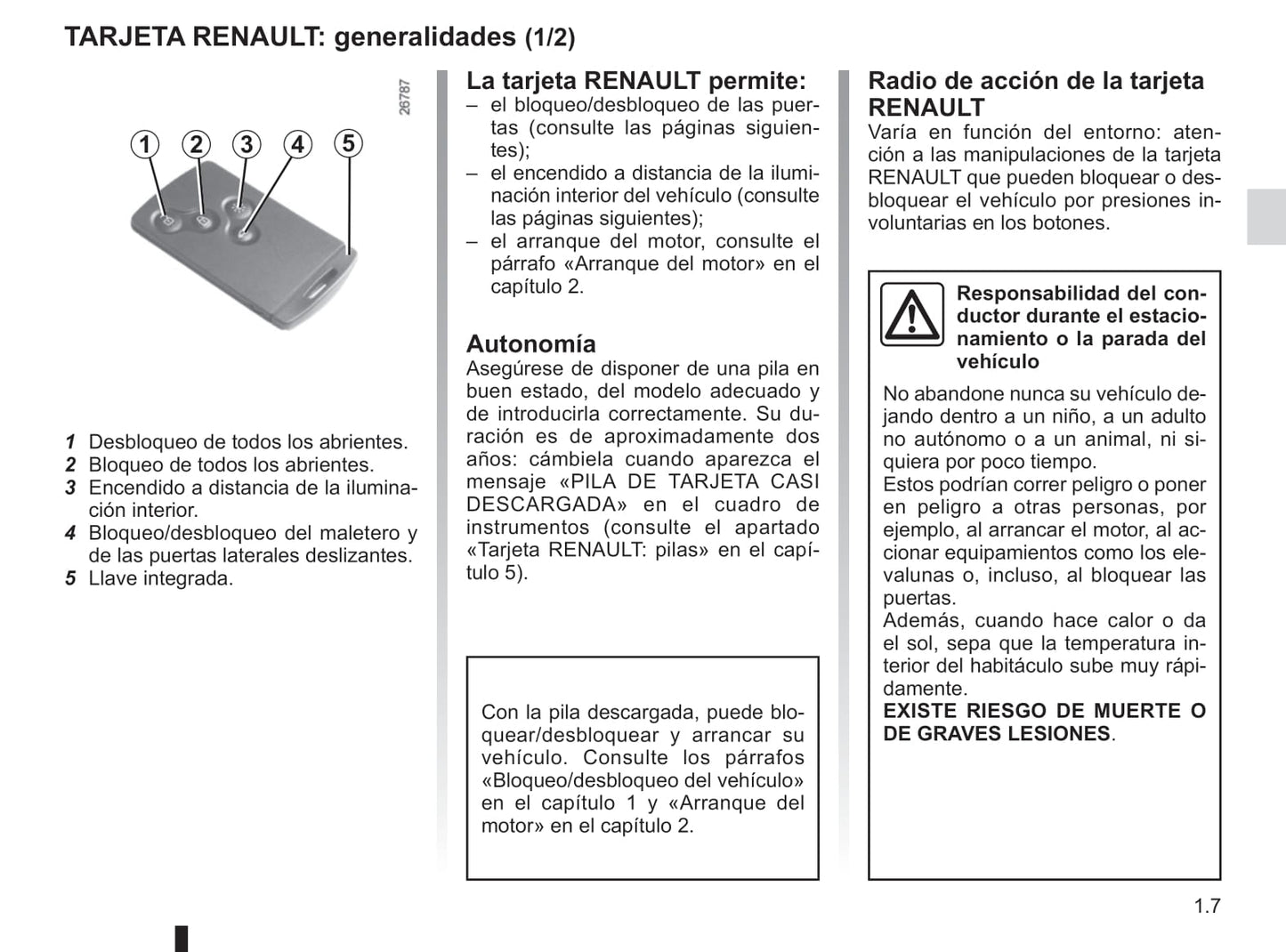 2014-2019 Renault Trafic Manuel du propriétaire | Espagnol