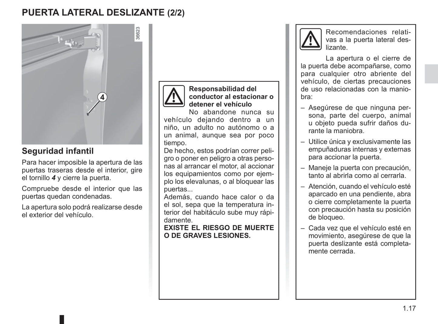 2014-2019 Renault Trafic Manuel du propriétaire | Espagnol