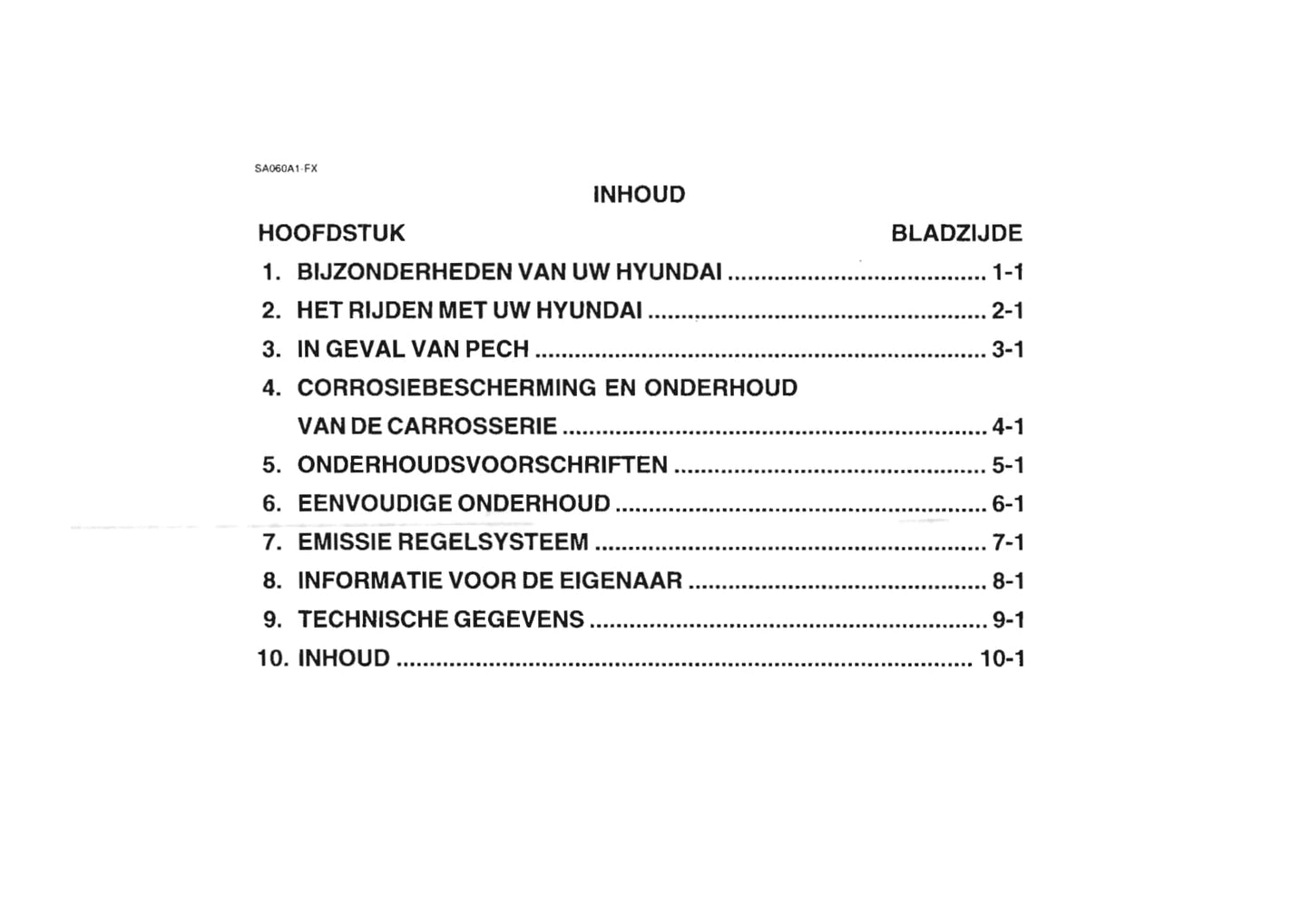 1996-1997 Hyundai Lantra Owner's Manual | Dutch