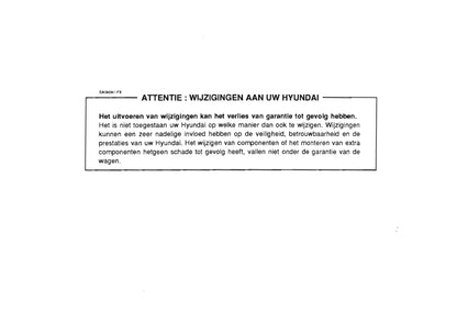 1996-1997 Hyundai Lantra Owner's Manual | Dutch