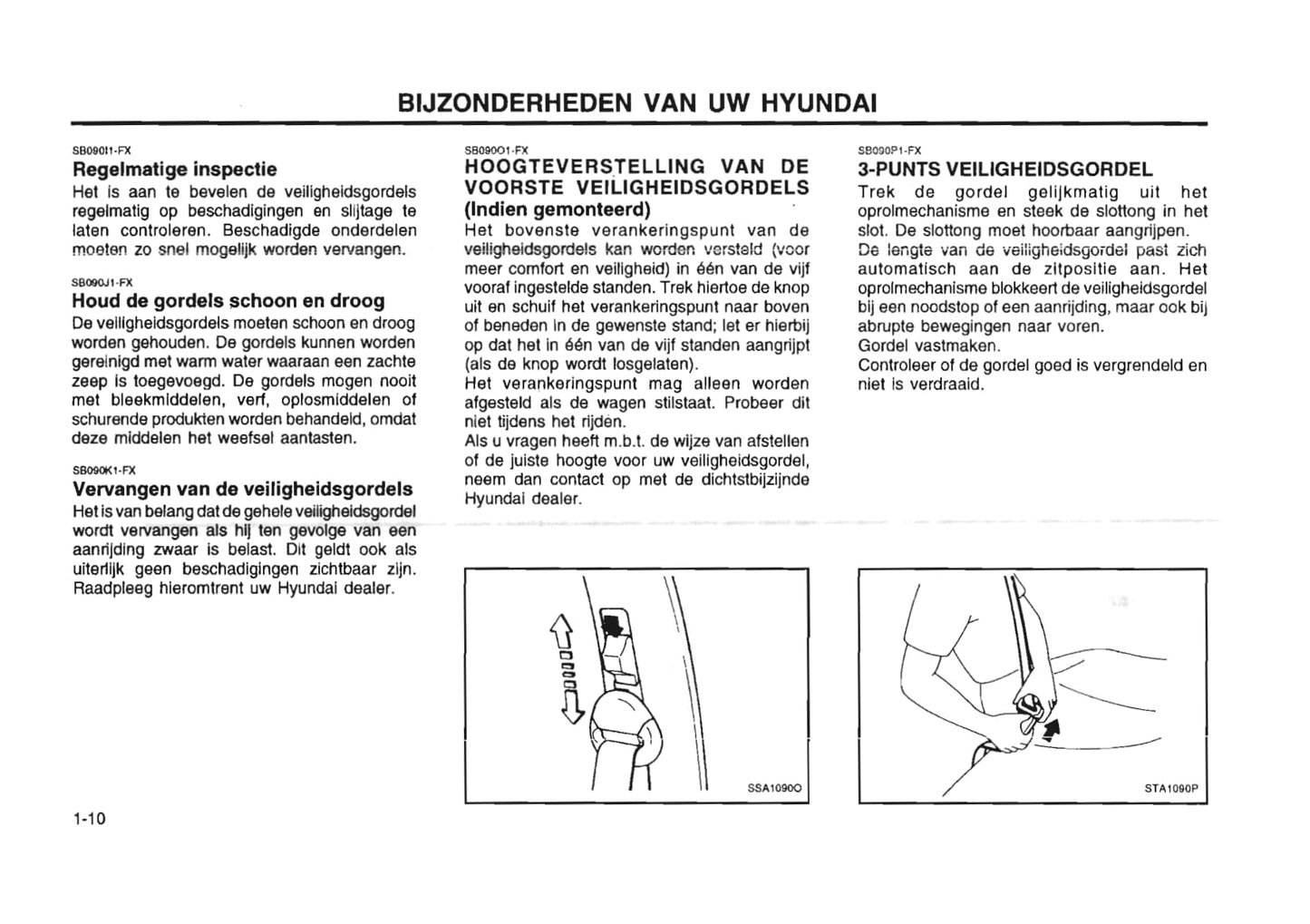 1996-1997 Hyundai Lantra Owner's Manual | Dutch