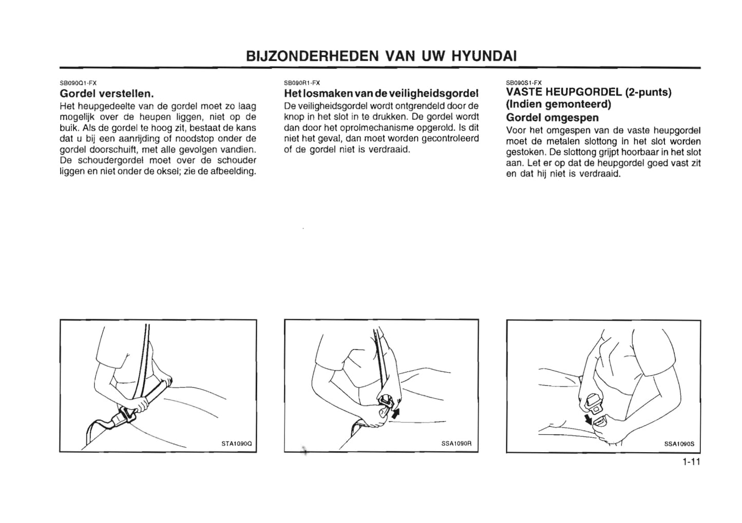 1996-1997 Hyundai Lantra Owner's Manual | Dutch