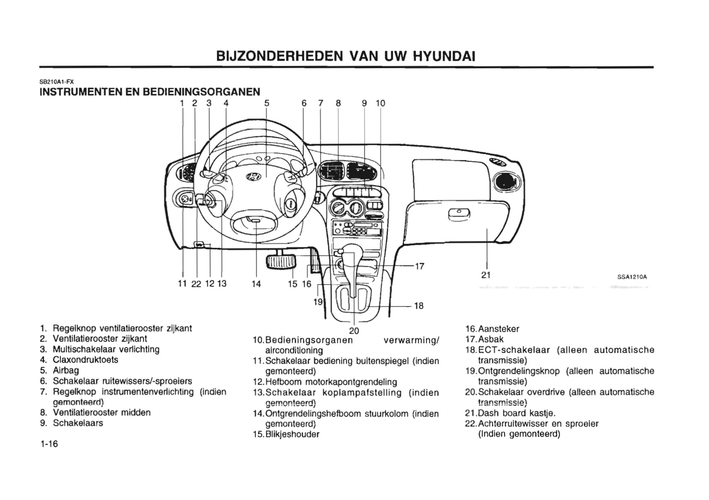 1996-1997 Hyundai Lantra Owner's Manual | Dutch