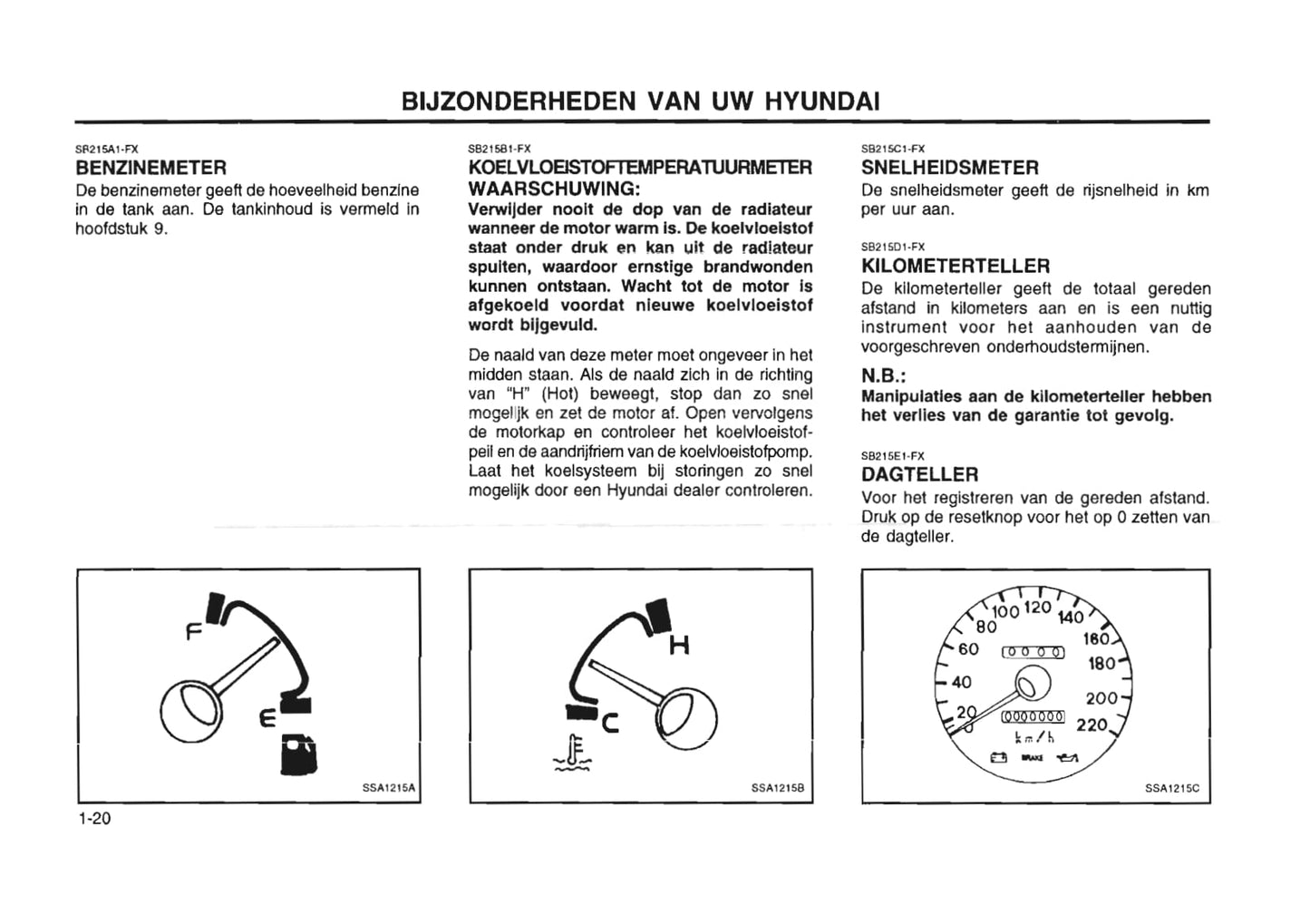 1996-1997 Hyundai Lantra Owner's Manual | Dutch