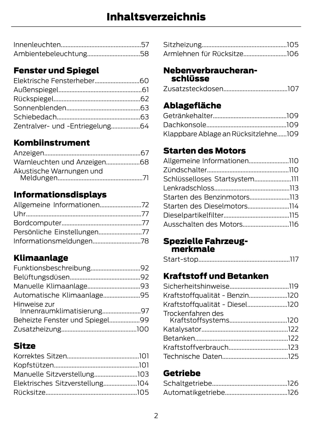 2012-2014 Ford Kuga Bedienungsanleitung | Deutsch