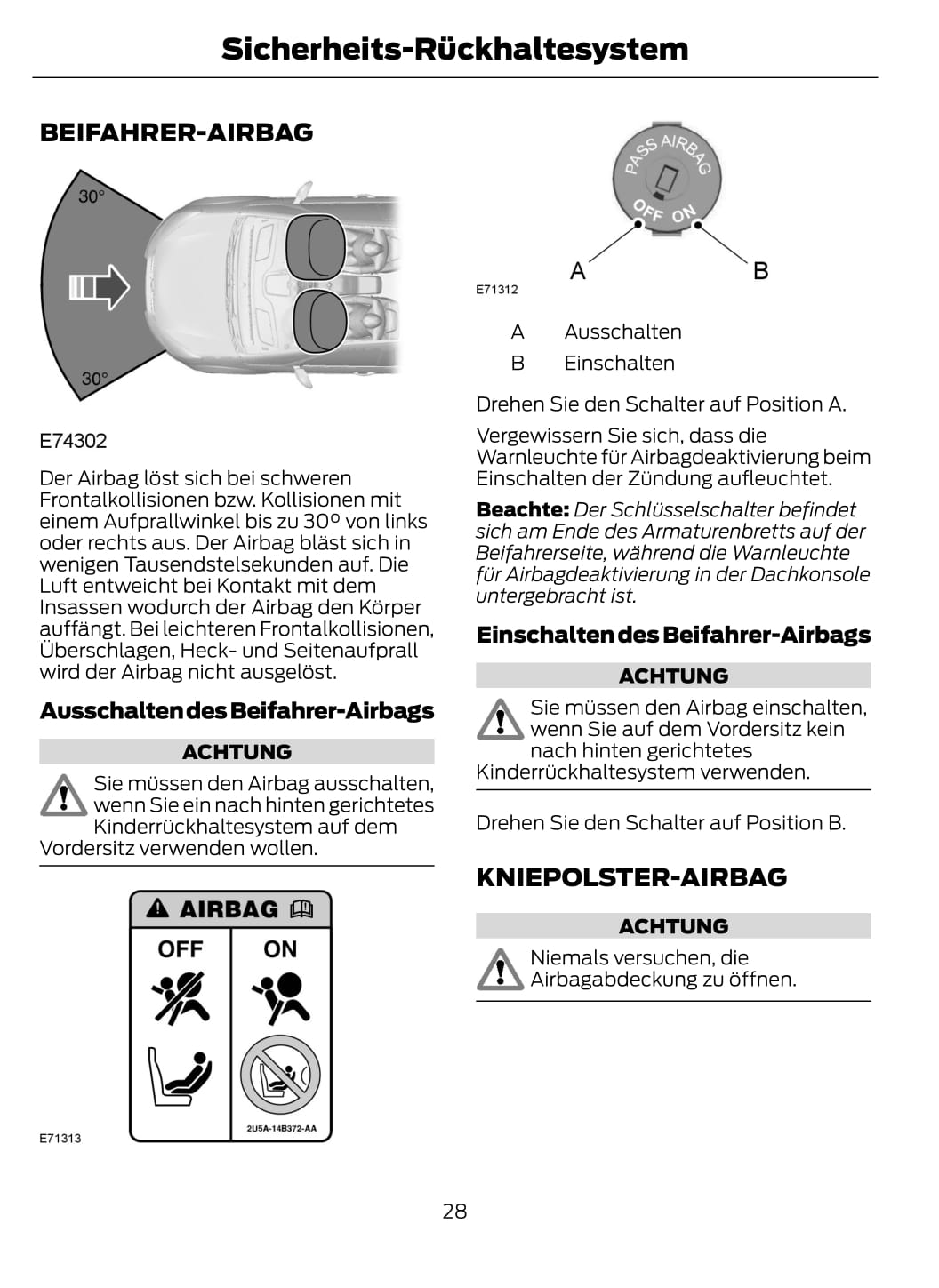 2012-2014 Ford Kuga Bedienungsanleitung | Deutsch