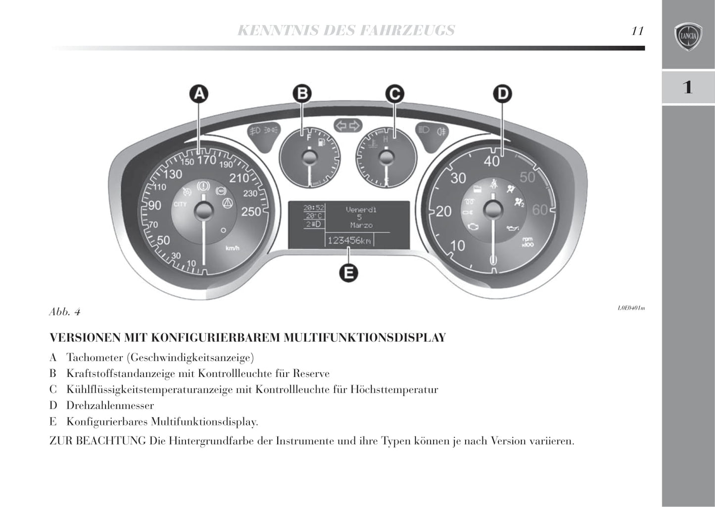 2011-2015 Lancia Delta Gebruikershandleiding | Duits