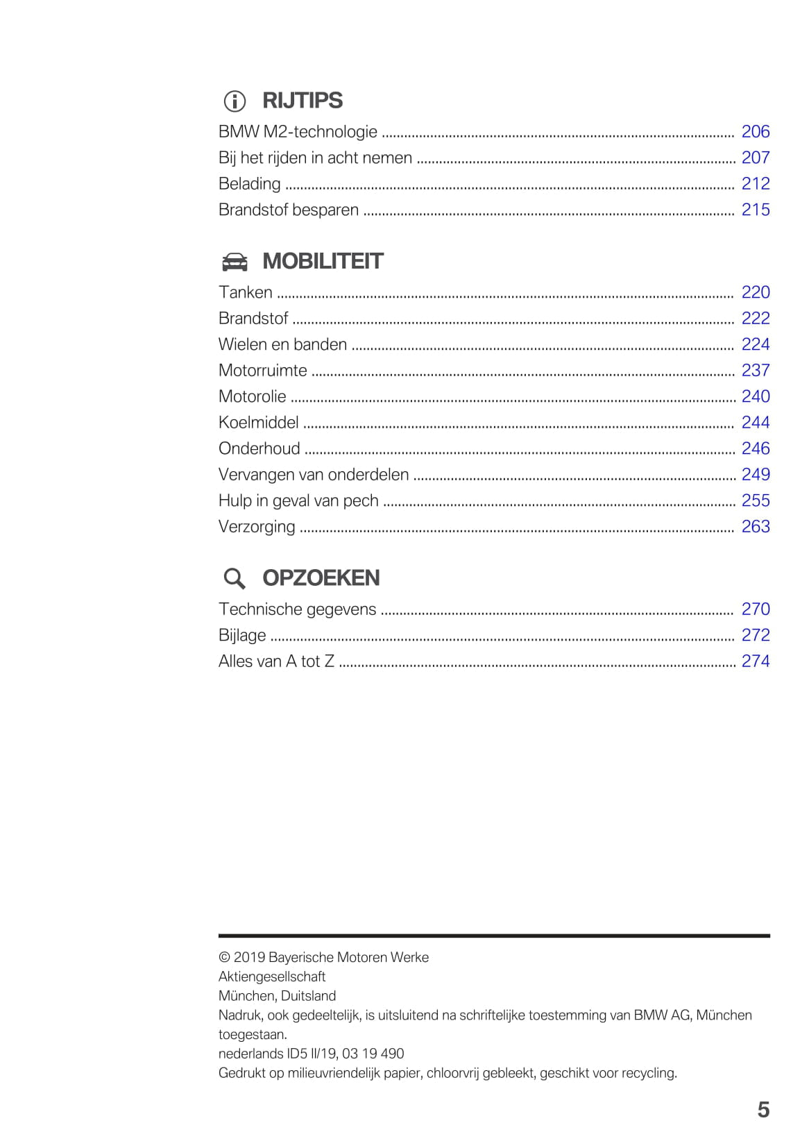 2019 BMW M2/M2 Competition Owner's Manual | Dutch