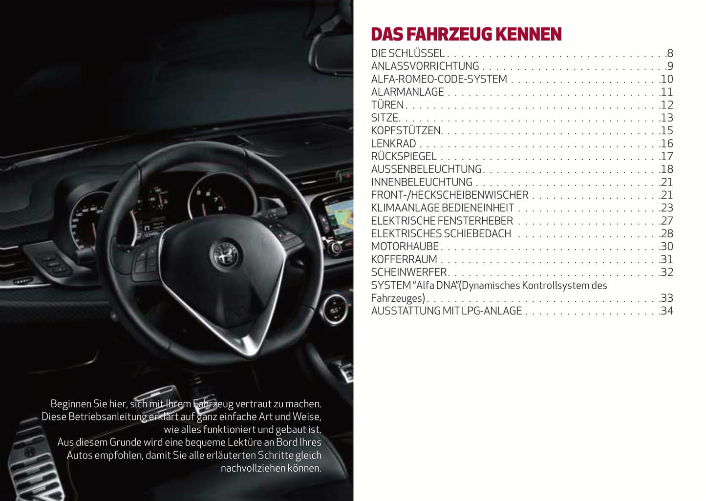 2014-2016 Alfa Romeo Giulietta Owner's Manual | German