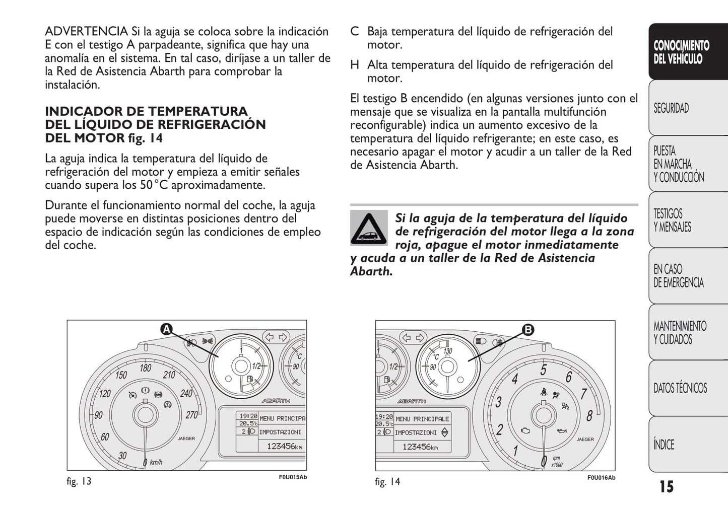 2010-2014 Abarth Punto Bedienungsanleitung | Spanisch