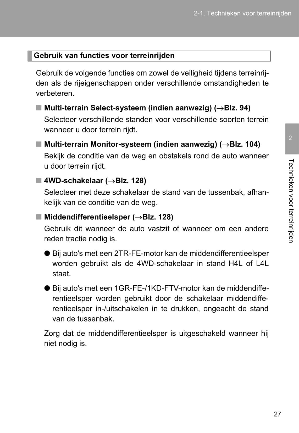 2011-2012 Toyota Land Cruiser Owner's Manual | Dutch