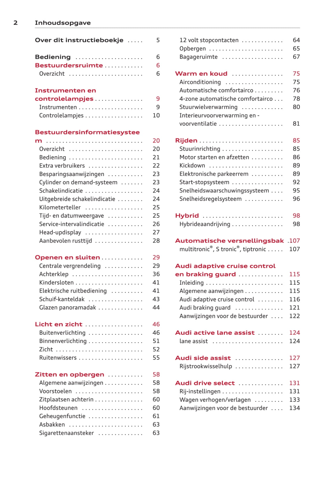 2012-2014 Audi A6/S6 Gebruikershandleiding | Nederlands