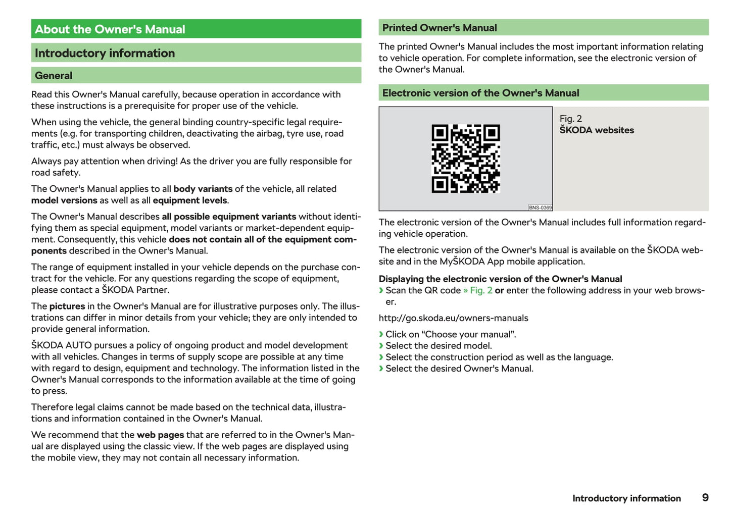 2018-2019 Skoda Rapid Spaceback Owner's Manual | English