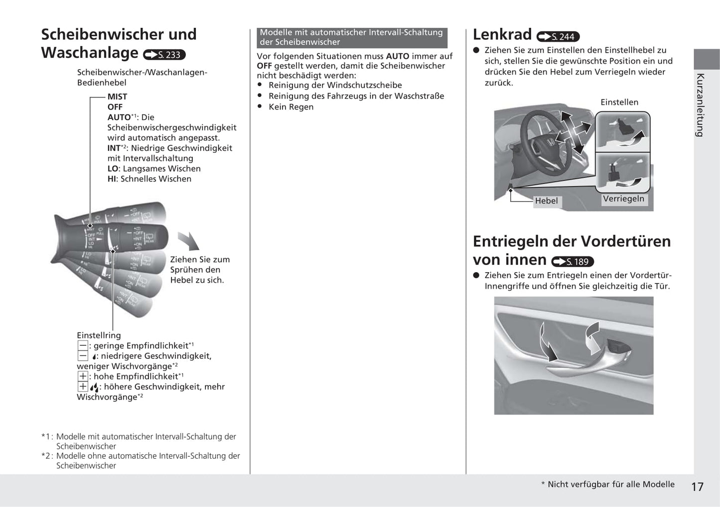 2018-2019 Honda CR-V Bedienungsanleitung | Deutsch