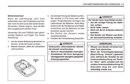 1998-2005 SsangYong Musso Manuel du propriétaire | Allemand