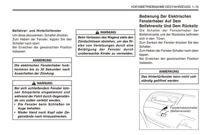 1998-2005 SsangYong Musso Manuel du propriétaire | Allemand