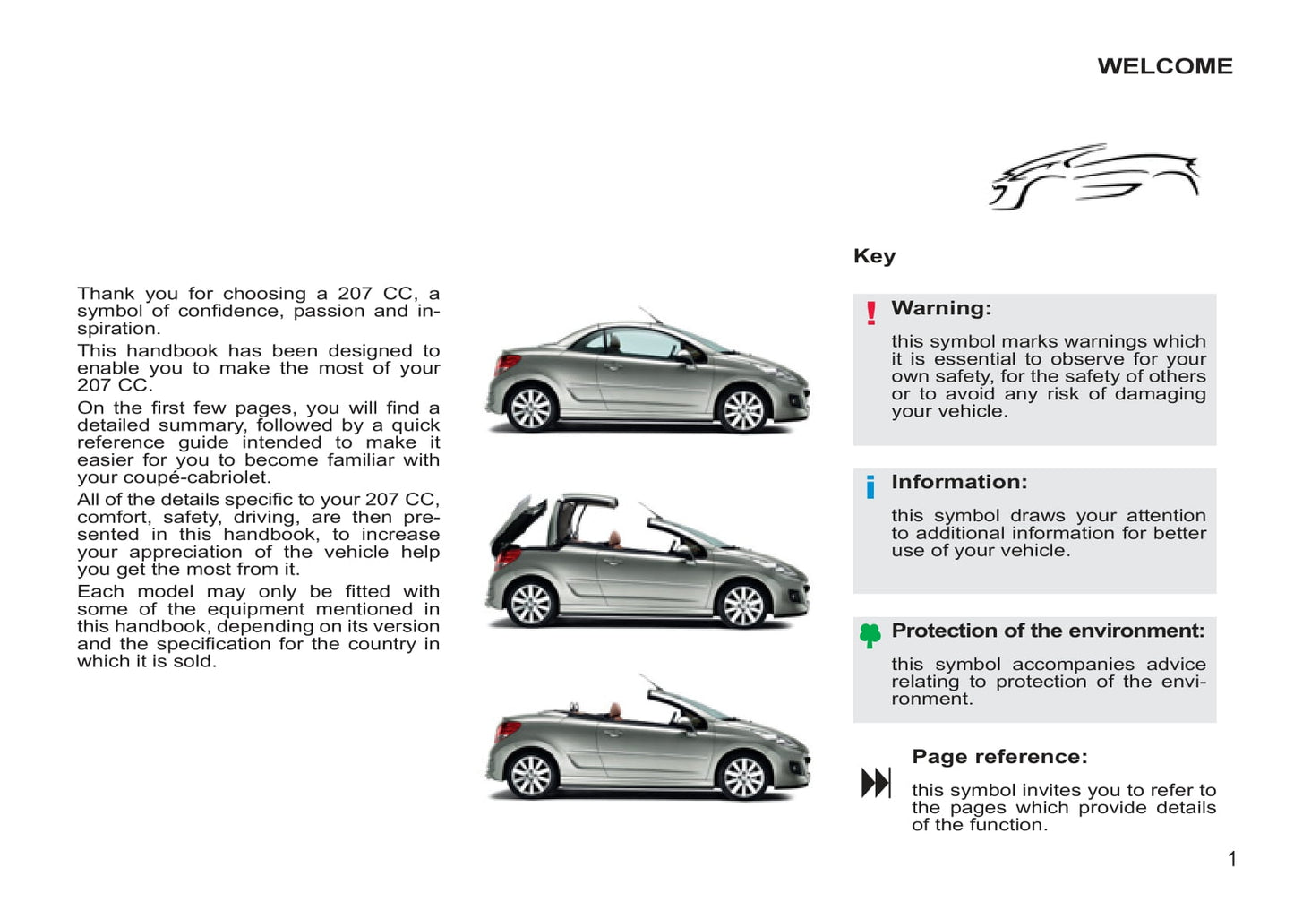 2011-2014 Peugeot 207 CC Bedienungsanleitung | Deutsch